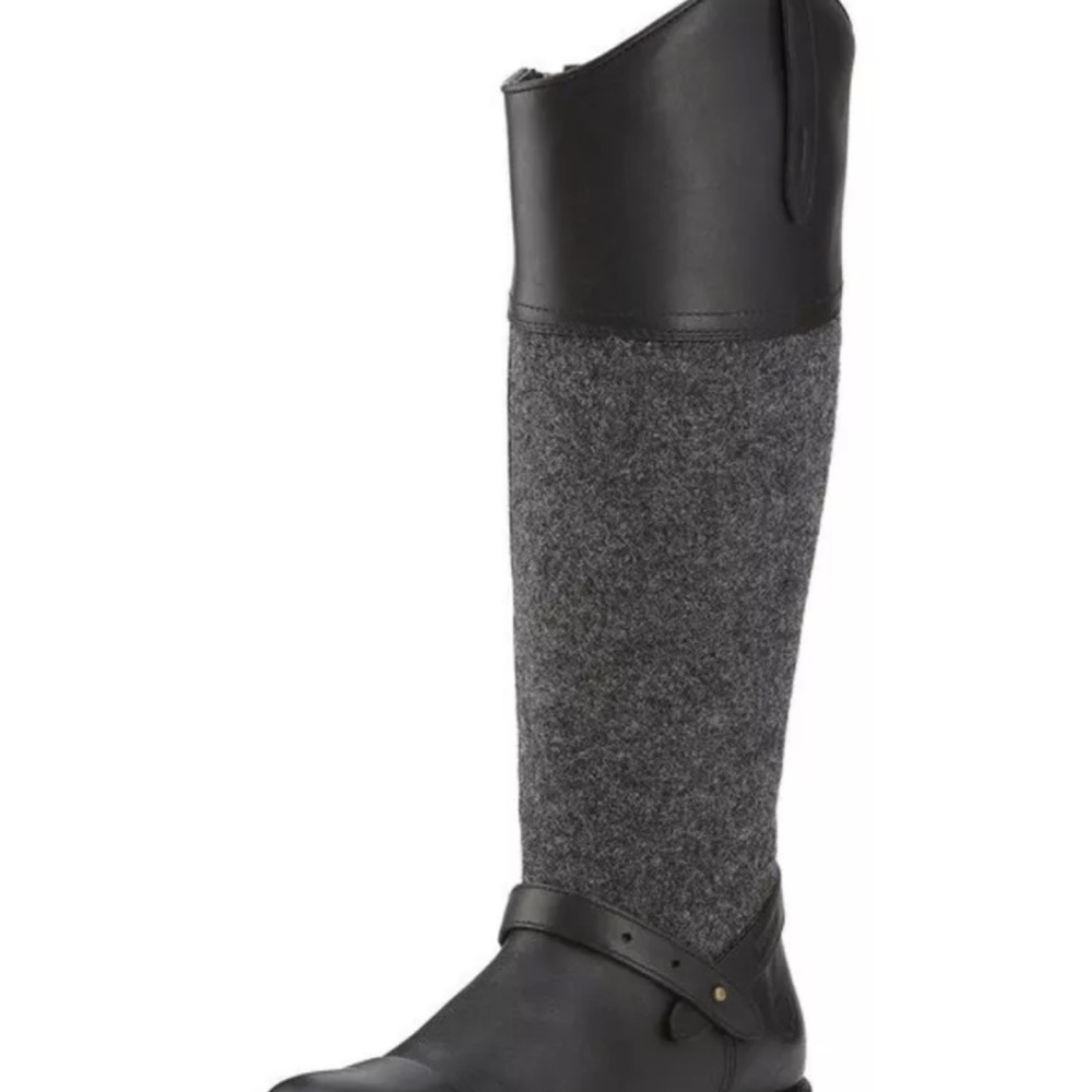 Ariat Sherborne waterproof black leather gray wool riding boots size 8 1/2